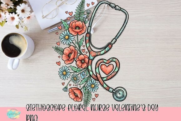 Download Stethoscope Floral Nurse Valentine's Day PNG - Valentine Collection