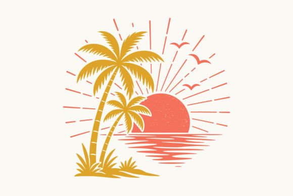 Download Palm Tree Sunset SVG, Summer Beach SVG - Beach svg Collection