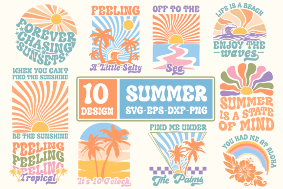 Download Boho Retro Summer SVG Bundle,Beach SVG - Beach svg Collection