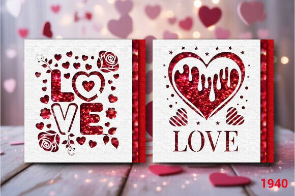 Download Valentine LOVE Gift Card SVG Layer 1940 - Valentine Collection