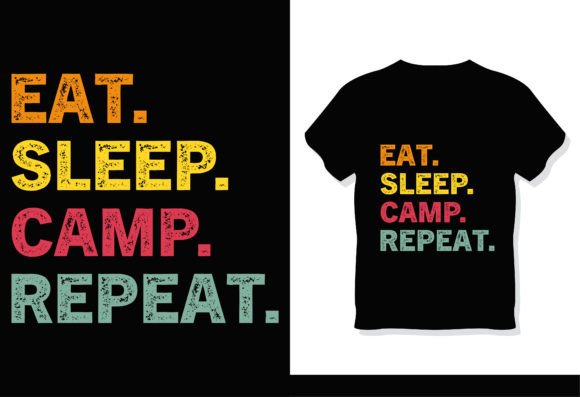 Download Eat Sleep Camp Repeat Vintage T-Shirt - Premium Resources